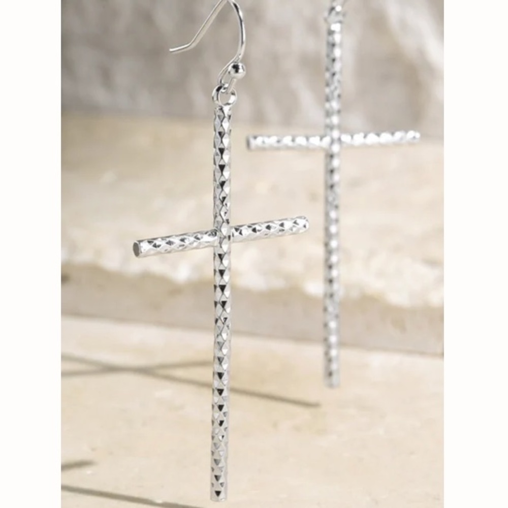 Luminous Brass Cross Earrings 🚨LOW STOCK